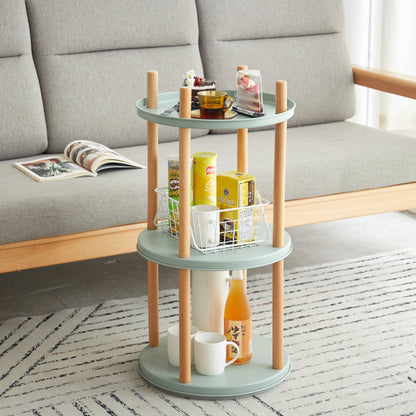 Modern 3-Tier Bookcase for Living Room, 360° Swivel