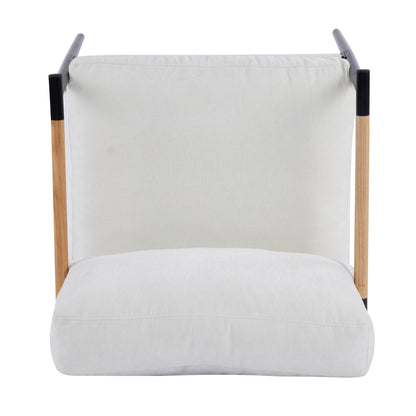 Modern Accent Chair for Living Room, Plush Seat & Wood Arms