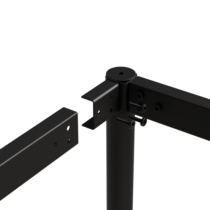 Modern Minimalist Dining Table for Kitchen, Black Metal Legs