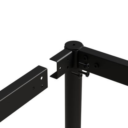 Modern Minimalist Dining Table for Kitchen, Black Metal Legs