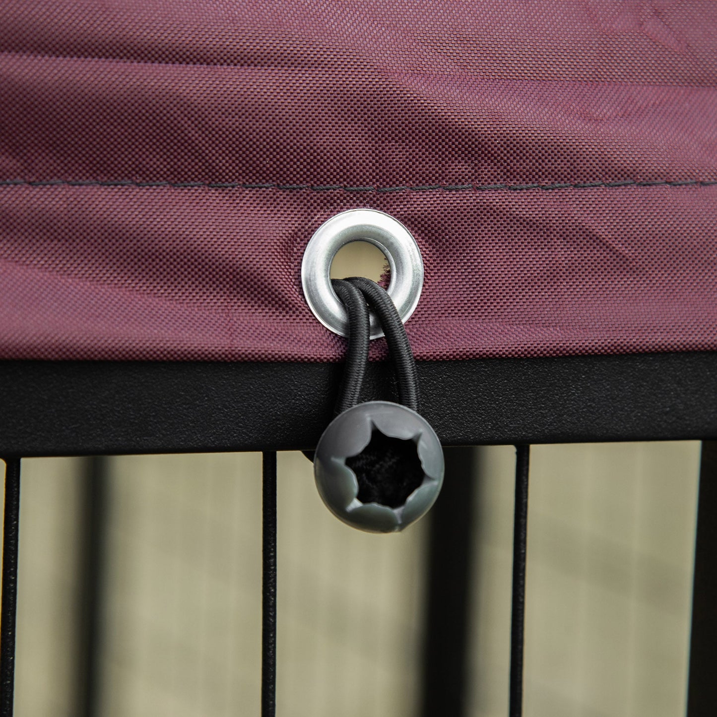 PawHut Red Backyard Dog Kennel with Cover & Rotating Bowls