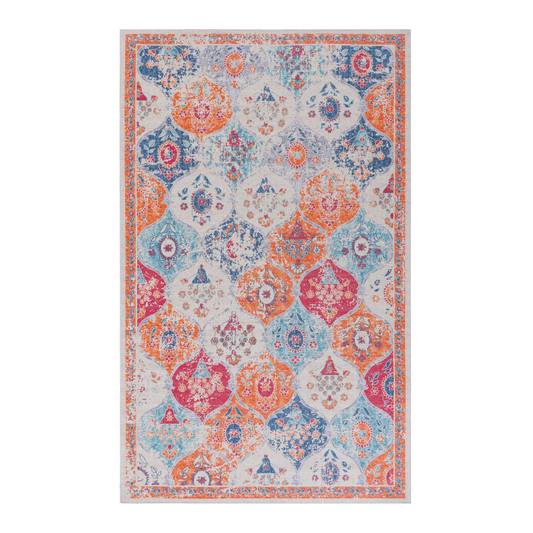 NAAR MAVAL Cream Area Rug for Living Room, Washable 5x8