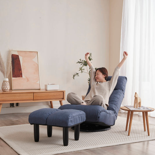 Japanese-Style Floor Chair for Balcony - Adjustable Recline