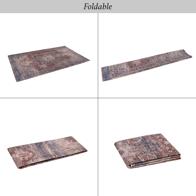 NAAR MAVAL Modern Burgundy Entryway Doormat, Washable