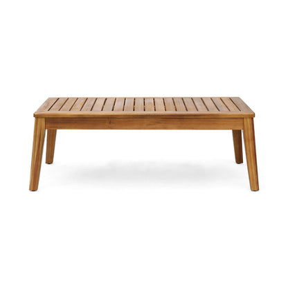 GRENADA Rustic L-Shaped Patio Sectional Sofa Set Acacia Wood