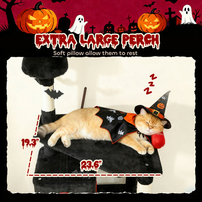 PawHut 78in Gothic Cat Tower, Home, Coffin Bed & Sisal Posts