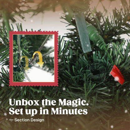 HOMCOM Slim Prelit Christmas Tree, Small Spaces, 100 LEDs