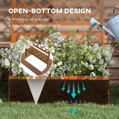Outsunny Wooden Trellis Planter for Patio, Climbing Support