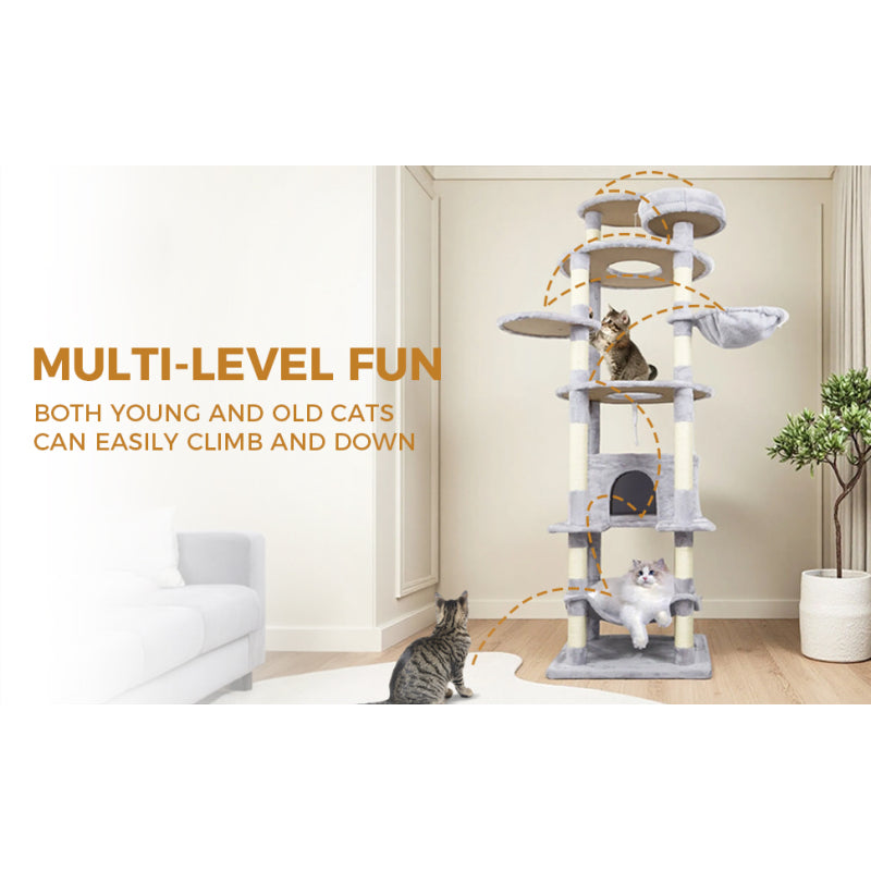 gray cat tree