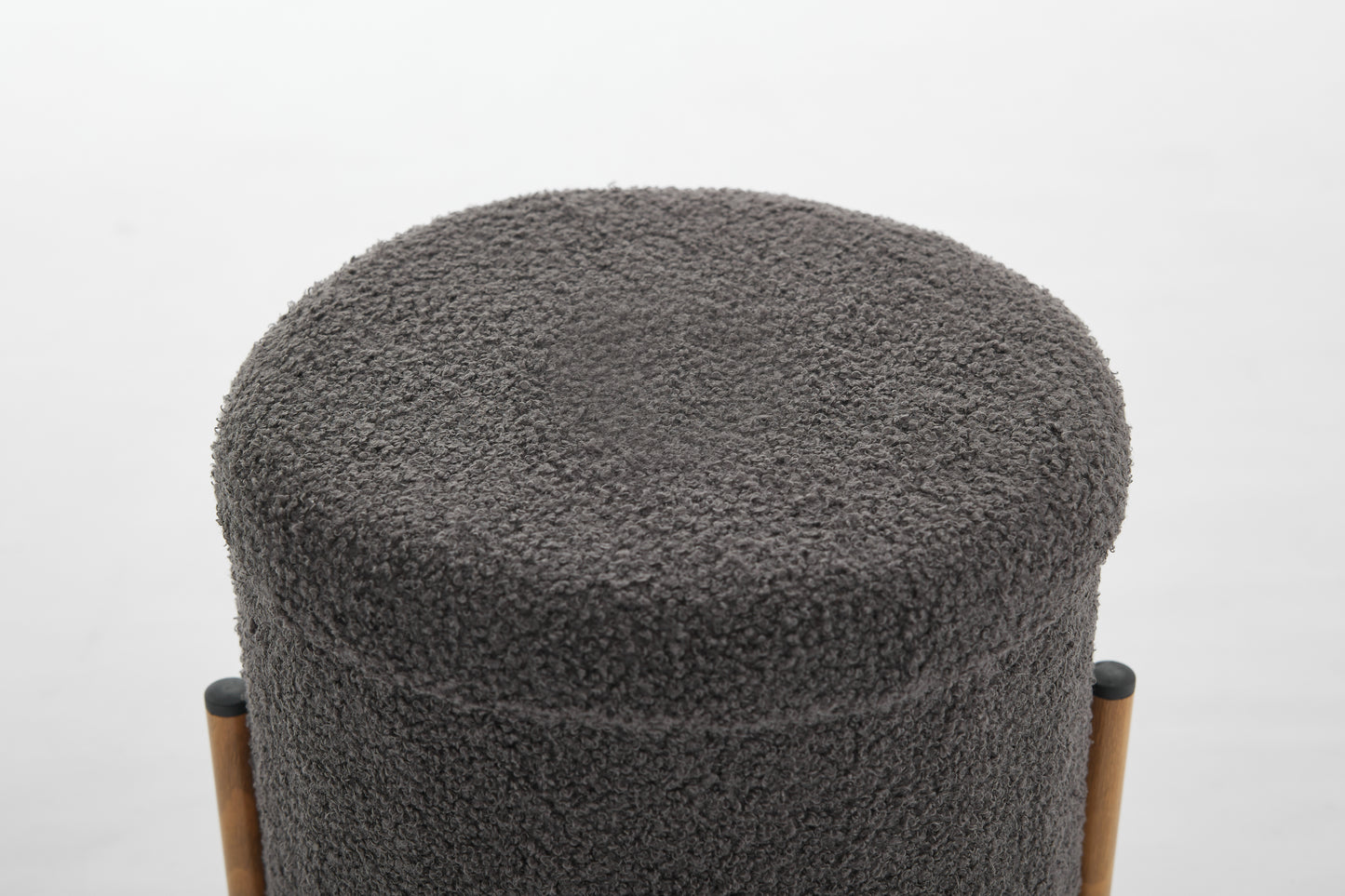Modern Round Storage Ottoman, Removable Lid for Living Room