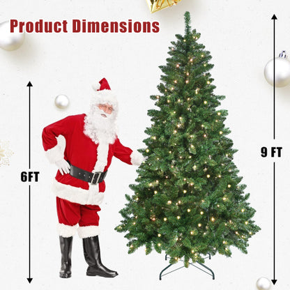 9ft Green Christmas Tree with 620 WiFi-Controlled RGB LED Lights, 1721 PVC Tips, 38 Light Functions, Music Sync, Hinged Structure & Metal Stand – Smart App-Controlled
