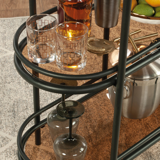 Modern Bar Cart for Entertaining, Black Finish