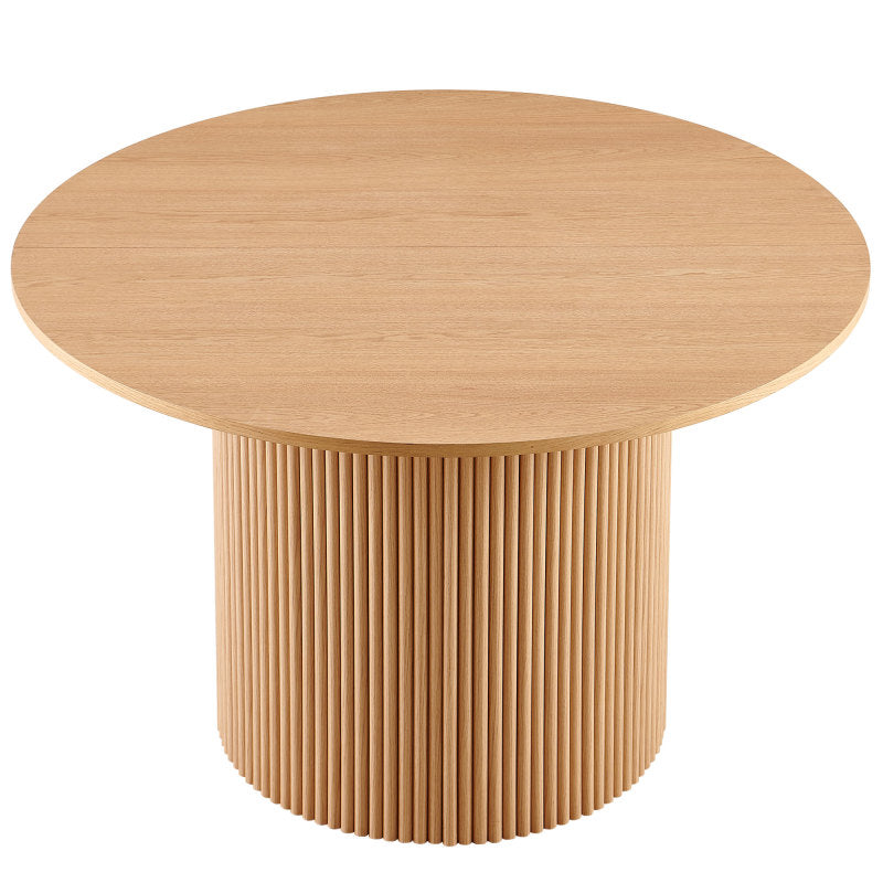 Modern Farmhouse 47-Inch Round Kitchen Table, Walnut Top