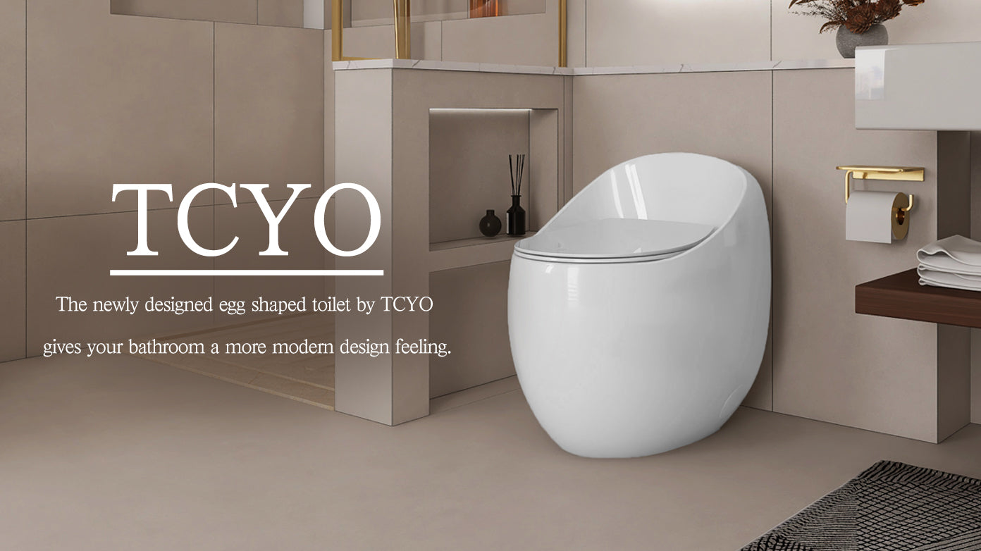 Modern Egg-Shape Bathroom Toilet, Water-Saving 1.28 GPF