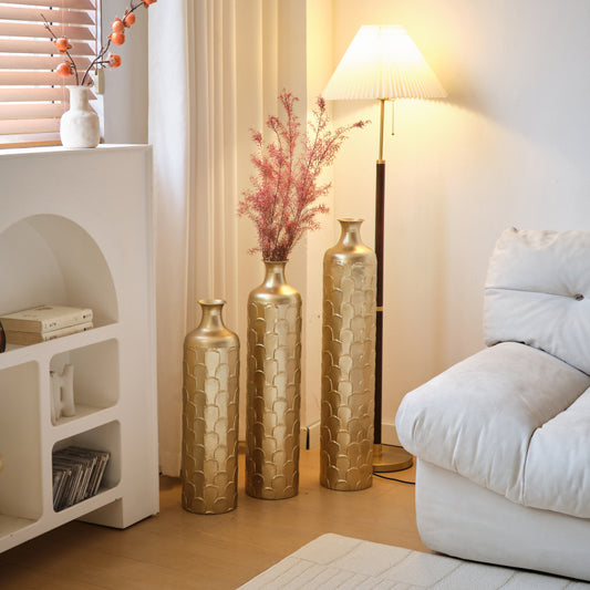 Modern White Floor Vases Set of 3 for Entryway — Tall Accent
