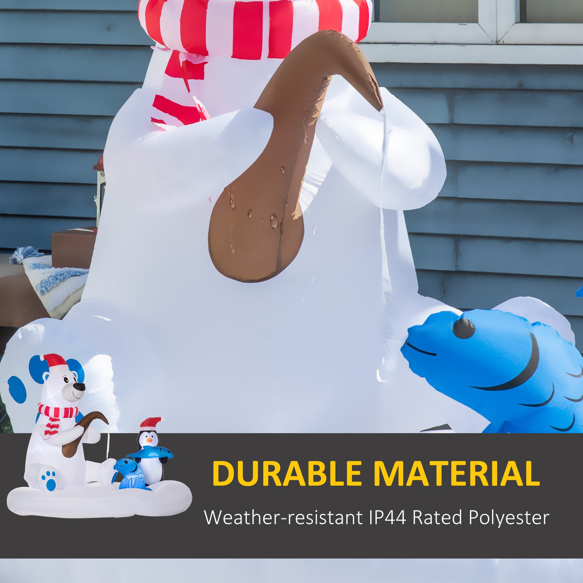 Outsunny 6 Ft LED Polar Bear & Penguin Christmas Inflatable
