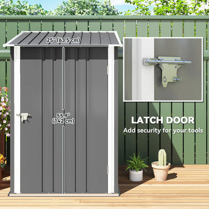 Outsunny Lean-To Garden Shed for Patio, Galvanized Steel