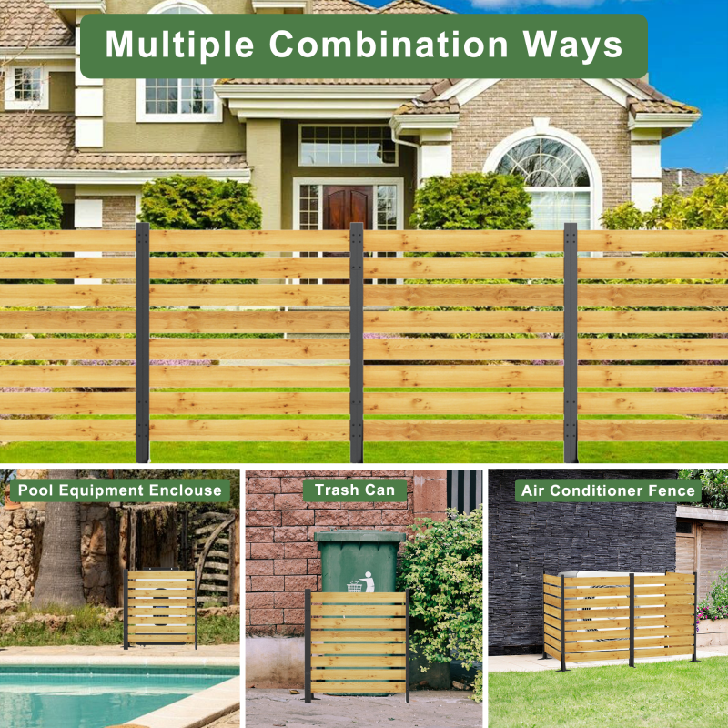 Goodyo Cedar Privacy Screen for Outdoor Bins & AC, 2 Panels