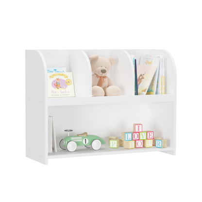 Modern Kids Bookcase for Nursery & Playroom with 4 Cubbies