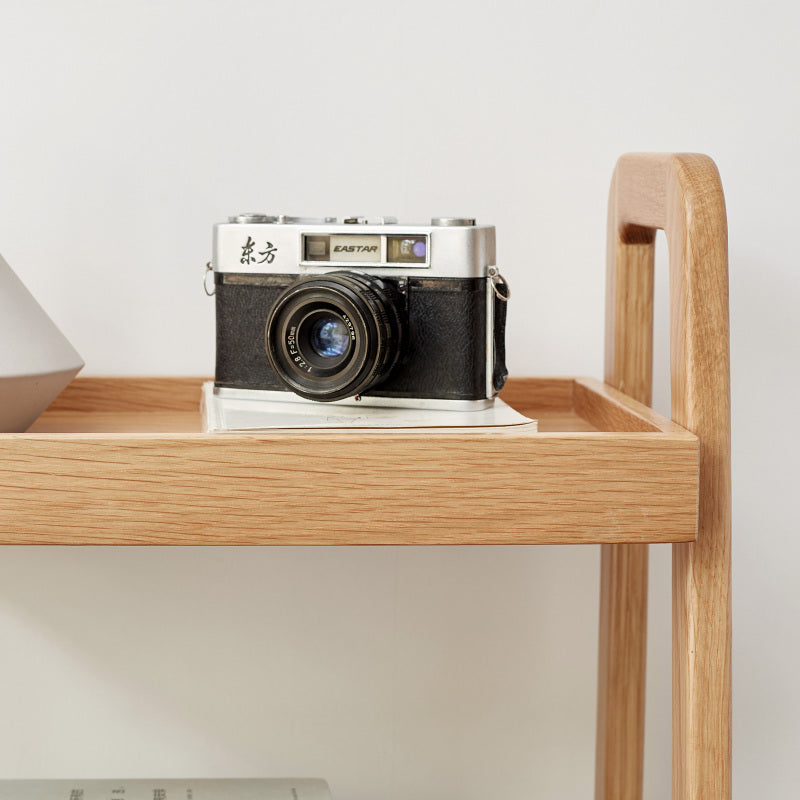 Natural Beech Shoe Bench for Entryway, 3-Tier Storage