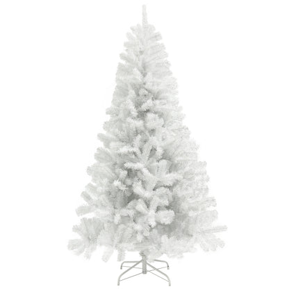 HOMCOM 7.5ft Unlit White Christmas Tree for Home, Auto-Open