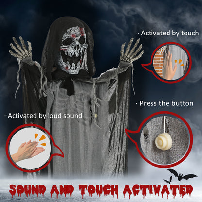 Outsunny Life-Size Skeleton Witch Yard Prop Motion & Sound