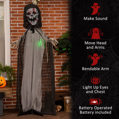 Outsunny Life-Size Skeleton Witch Yard Prop Motion & Sound