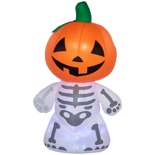 HOMCOM Halloween Inflatable Yard Decor 6ft LED Ghost Pumpkin