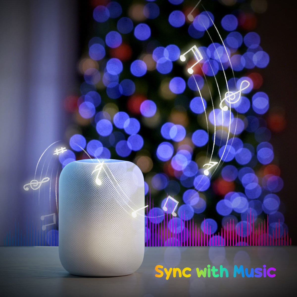 HOMCOM 6 Ft RGB Pre-Lit Indoor Christmas Tree, Smart App Control