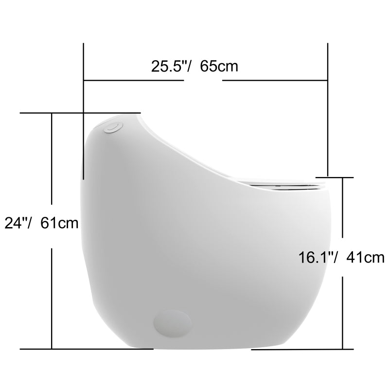 Modern Egg-Shape Bathroom Toilet, Water-Saving 1.28 GPF