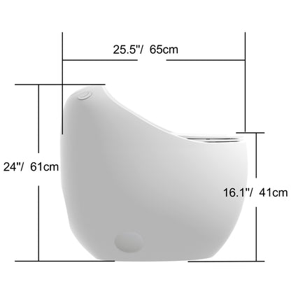 Modern Egg-Shape Bathroom Toilet, Water-Saving 1.28 GPF