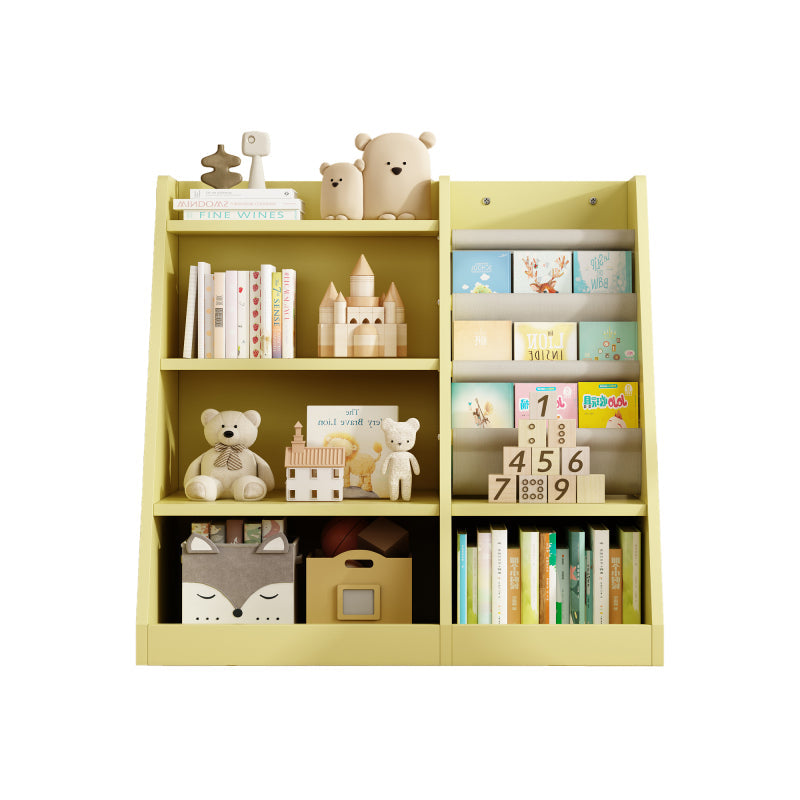 Yellow Wooden Toy Storage Organizer Cabinet Kids Bookshelf  Children Bookcase Toddler Baby Sling Book Rack Shelf for Playroom Bedroom Nursery Hallway School Kindergarten Living Roomy