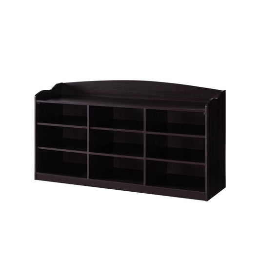 Modern Entryway Shoe Bench, Red Cocoa, Holds 18 Pairs