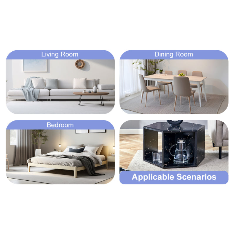 Modern Hexagon Coffee Table for Living Room, Extra Storage
