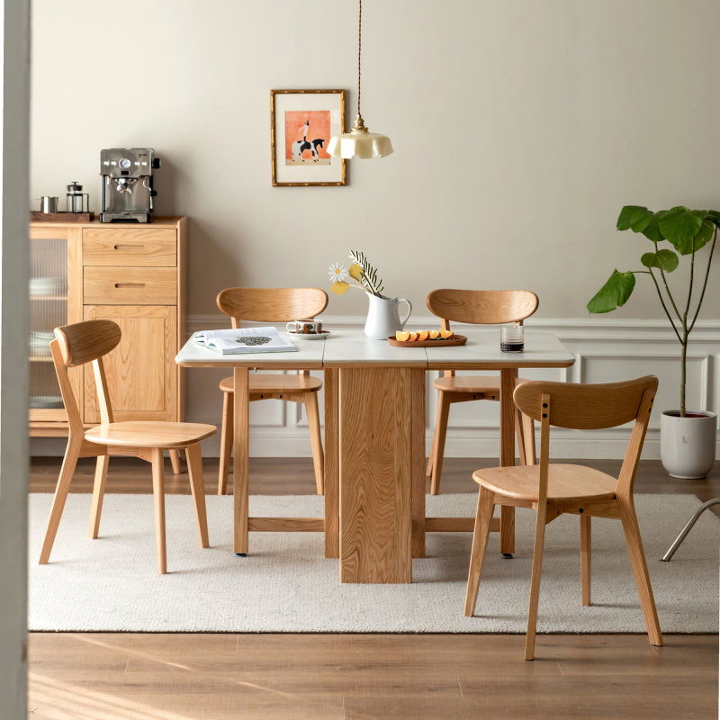 Natural Solid FAS Oak Dining Chairs for Dining Room Set of 2