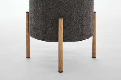 Modern Round Storage Ottoman, Removable Lid for Living Room