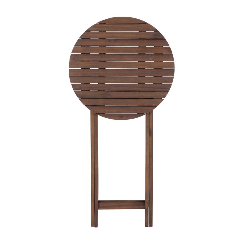Natural Acacia 3-Pc Bistro Set for Patio & Balcony, Folding