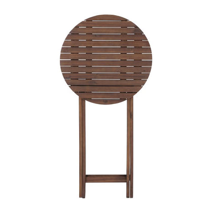 Natural Acacia 3-Pc Bistro Set for Patio & Balcony, Folding