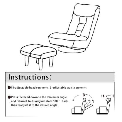 Japanese-Style Floor Chair for Balcony - Adjustable Recline