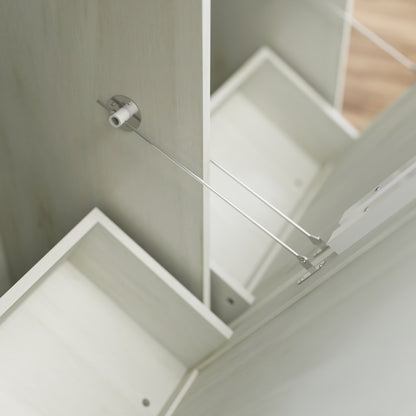 Farmhouse Barn-Door Double Tilt-Out Kitchen Trash Cabinet