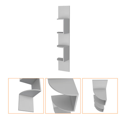 Rosebud Modern Corner Floating Shelf, Living Room 4-Tier