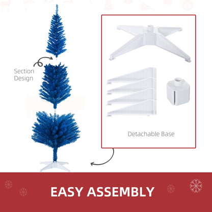 HOMCOM Blue Pencil Christmas Tree, 390 Tips, Small Rooms