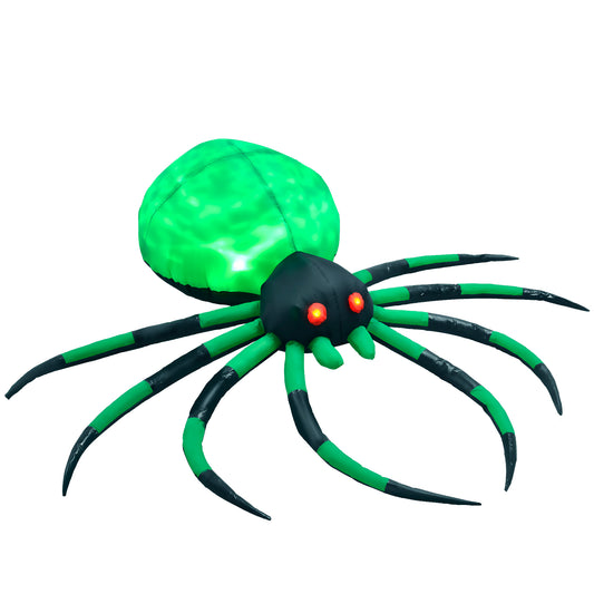 HOMCOM Halloween Inflatable Crawling Spider for Yard, 6' LED