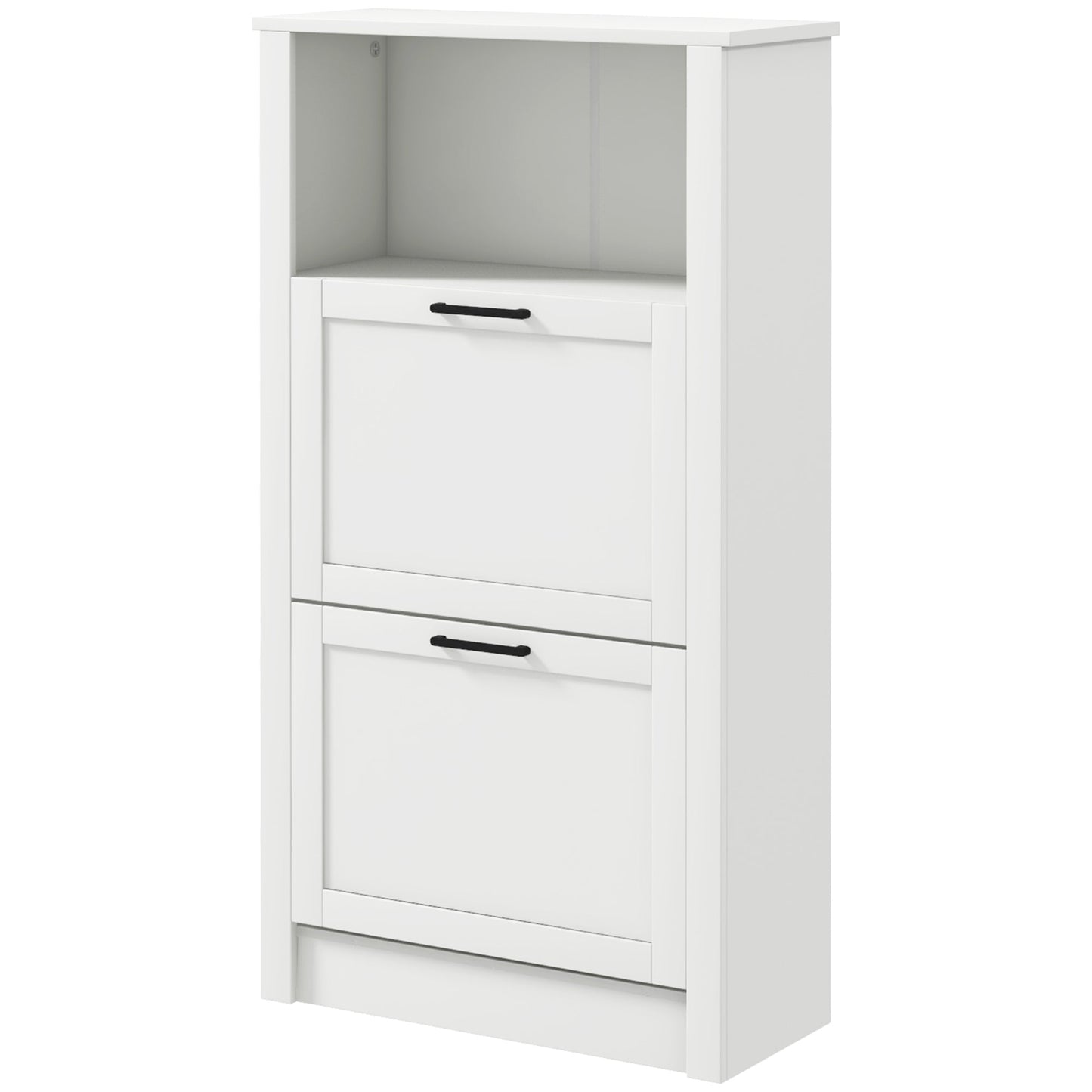HOMCOM Modern Shoe Cabinet for Entryway with 2 Flip Drawers