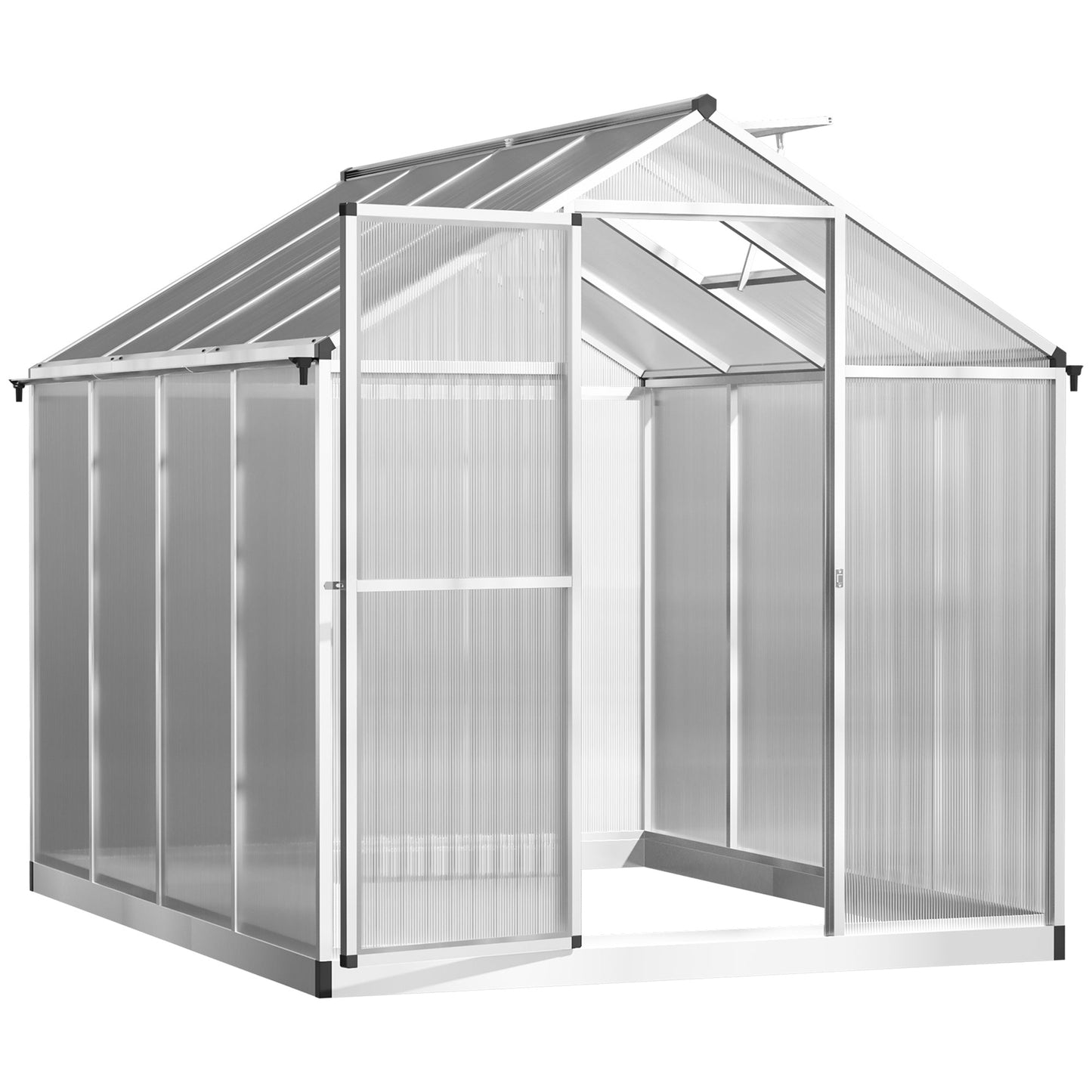 Outsunny Sturdy 8x6 Walk-In Garden Greenhouse, Vent & Gutter