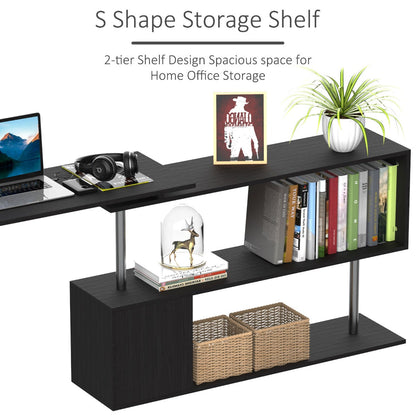 HOMCOM 55" Modern L-Shaped Home Office Desk with 360° Swivel