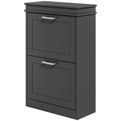 HOMCOM Modern Shoe Cabinet for Entryway, Slim 2 Flip-Drawers