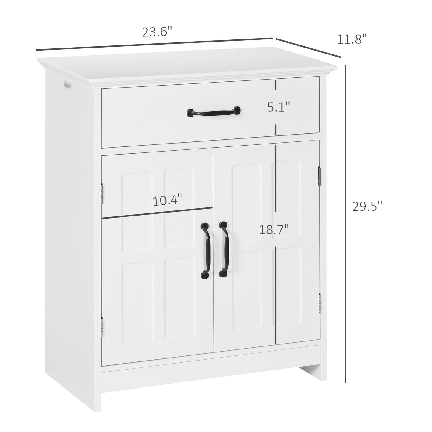 kleankin Modern Bathroom Cabinet, Drawer & Adjustable Shelf