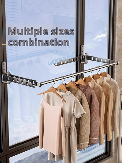 Wall Mounted Clothes Hanger Folding Laundry Clothes Drying Rack Coat Robe Storage Hook for Laundry Room Bedroom Bathroom