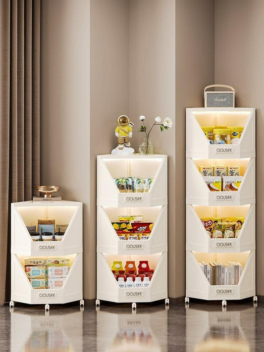 Corner Storage Cabinet Household Living Room Storage Cabinet Triangle Dust-Proof Storage Rack Large Capacity Snack Storage Cabinet